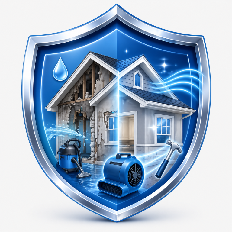 Full water damage restoration service icon in Santa Clara CA