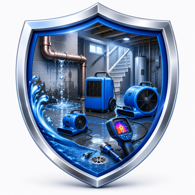 Professional leak detection and repair service with basement drying equipment in Santa Clara CA